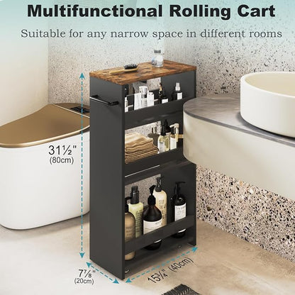 MARTY Rolling Storage Cart 7.9" W, 4-Tier Kitchen Cart - Image 3