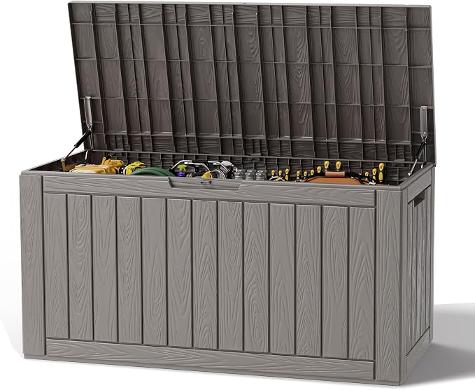 Outdoor Deck Storage Box, Resin Deck Boxes Indoor and outdoor, Waterproof by NBYSGO