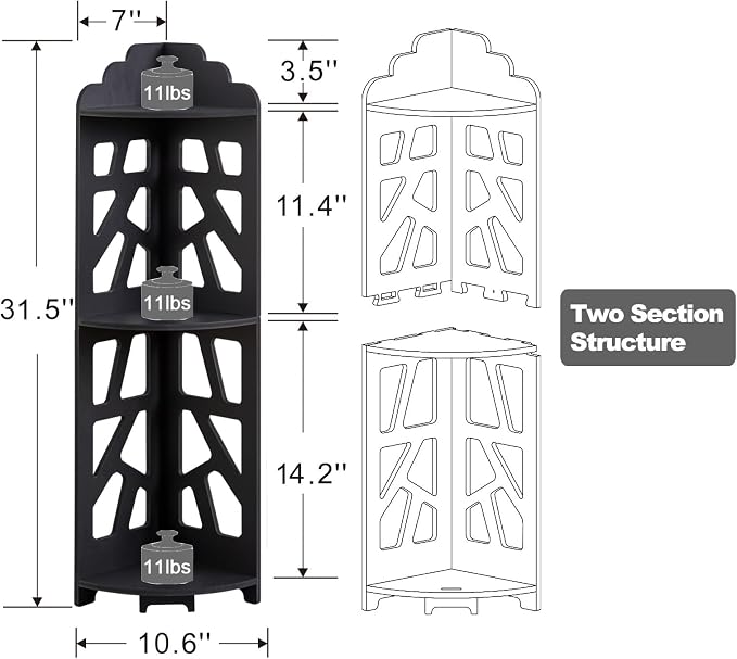 J JINXIAMU Corner Shelves, Corner Shelf Stand Waterproof Great - Image 2
