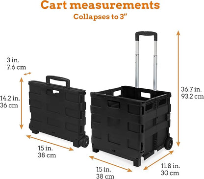 Ultra-Slim Rolling Collapsible Storage Pack-N-Roll Utility-carts, - Image 2
