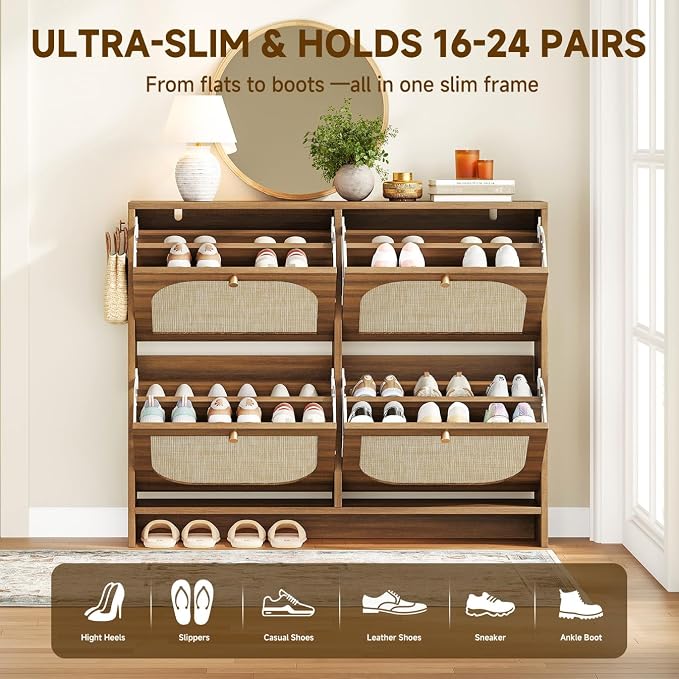 Rattan Shoe Cabinet for Entryway - Image 6