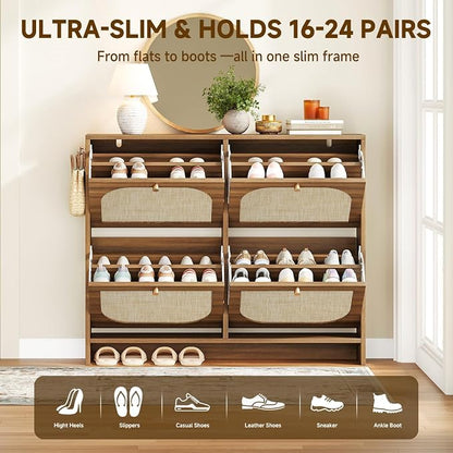 Rattan Shoe Cabinet for Entryway - Image 6