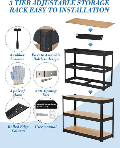 Garage Storage Shelves, Loads 1320 LBS, Metal Storage Utility Racks - Image 5