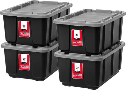 IRIS USA 27 Gallon Heavy Duty Truck Bed Toolbox Storage Tote Bins by IRISUSA