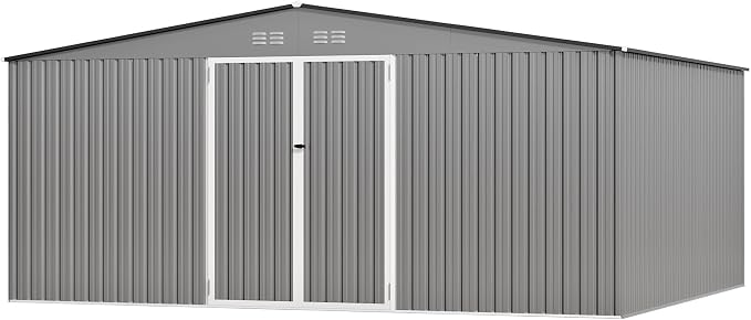 14 x 12 FT Outdoor Storage Shed, Heavy-Duty Galvanized Steel Tool Shed - Image 8