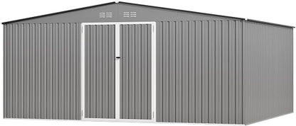 14 x 12 FT Outdoor Storage Shed, Heavy-Duty Galvanized Steel Tool Shed - Image 8