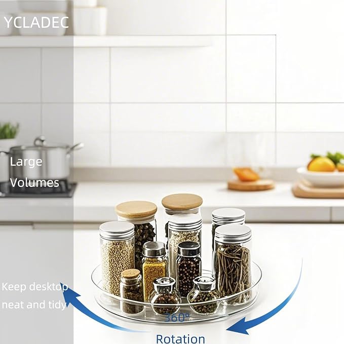 2 Pack Lazy Susan 9.25" Inch Turntable Organizer Pantry Organization and - Image 3
