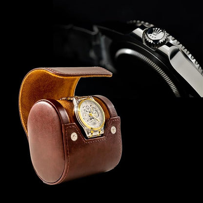 MR.OKAY Single Watch Travel Case- Classic Leather Watch Case - Image 5