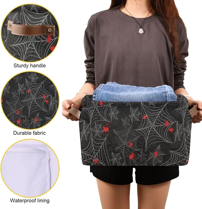 ZAZYXTJ Goth Spider Web Storage Basket - Image 7