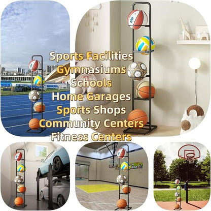 Vertical Ball Rack -basketball rack- Durable Carbon Steel Storage - Image 4
