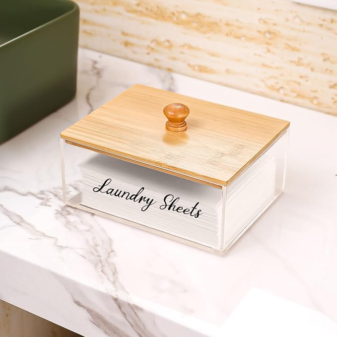VOTLEVT Bamboo Laundry Detergent Sheets Holder - Image 4