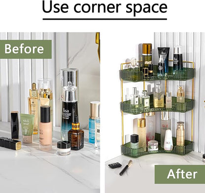 3-Tier Corner Bathroom Counter Organizer – Classic Storage Shelf - Image 5