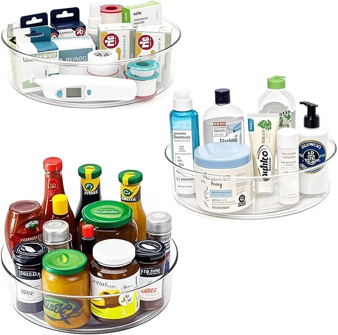 3 Pack Lazy Susan 11.5" Inch Turntable Organizer by YCLADEC