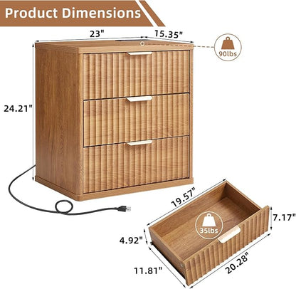LEYAOYAO Fluted Nightstand - Image 2