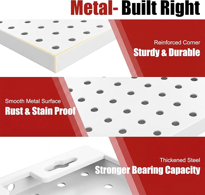 Peg Board 4 Pack Metal Pegboard Panels - Image 4