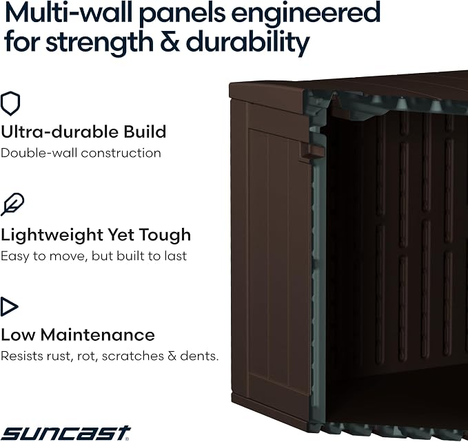 Suncast 80-Gal. Waterproof Resin Large Outdoor Patio Deck Box - Image 6