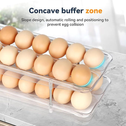 Refrigerator Egg Holder, Self-Rolling Refrigerator Egg Container, Stackable Egg - Image 4