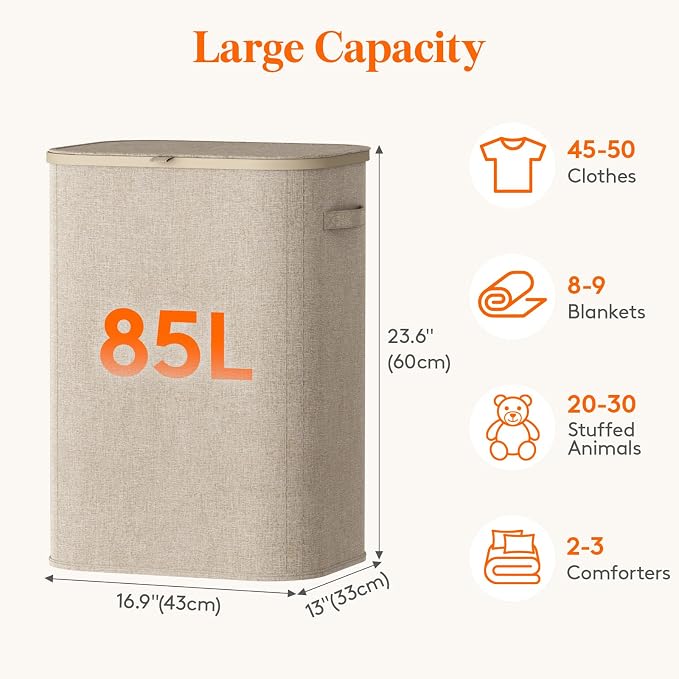 Lifewit 85L Large Laundry Basket - Image 3