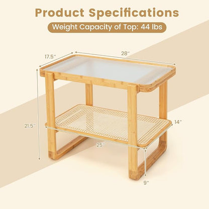 GOFLAME Bamboo Side Table Set of 2 - Image 3