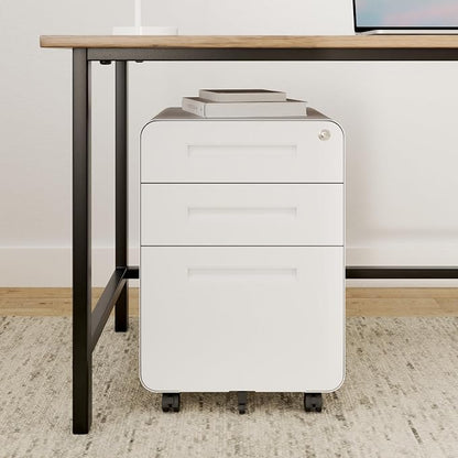 FLEXISPOT Metal File Cabinet for Under Desk Storage Mobile 3 Drawer File - Image 2