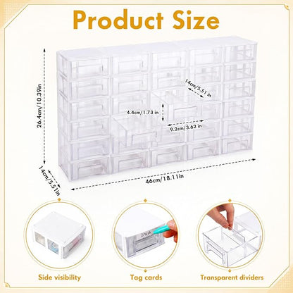 Novabright 30 Pcs Stackable Drawers Storage Plastic Drawers Small Parts Storage - Image 2