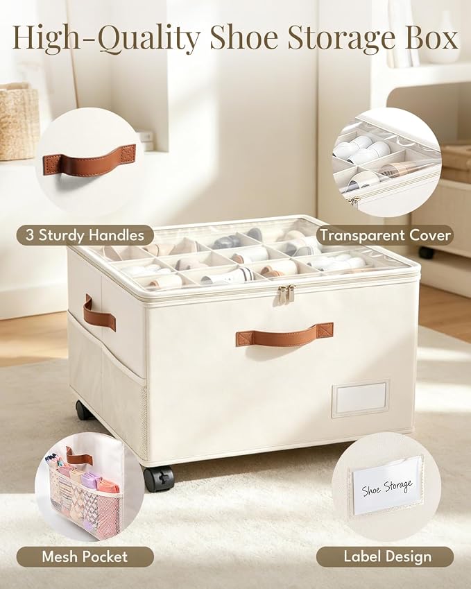 Shoe Organizer for Closet with Wheels - Image 6