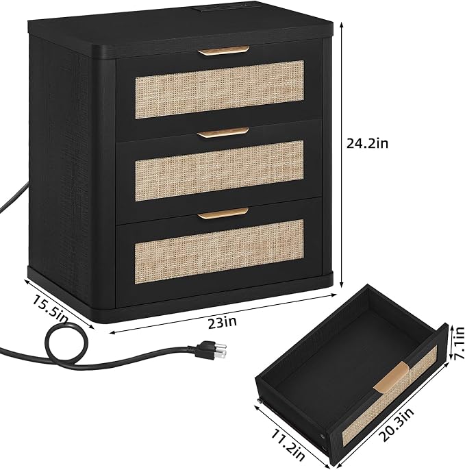 LEYAOYAO Rattan Night Stand Set of 2 - Image 9