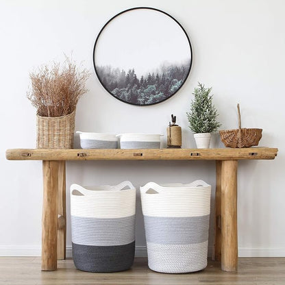 Sea Team Large Size Cotton Rope Woven Storage Basket - Image 2