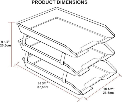Acrimet Facility 3 Tier Letter Tray, Front Load, Letter Size/A4, Desktop File - Image 6