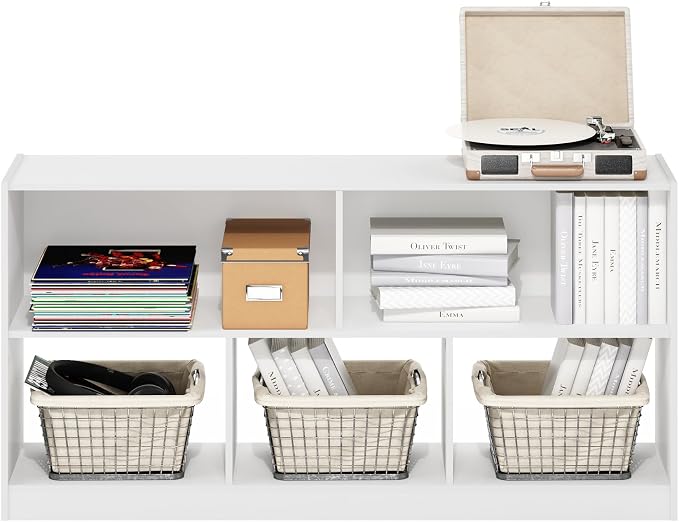Furinno DALY Book Shelf, 5-Cube Bookshelf, Horizontal Cube Storage Organizer - Image 4