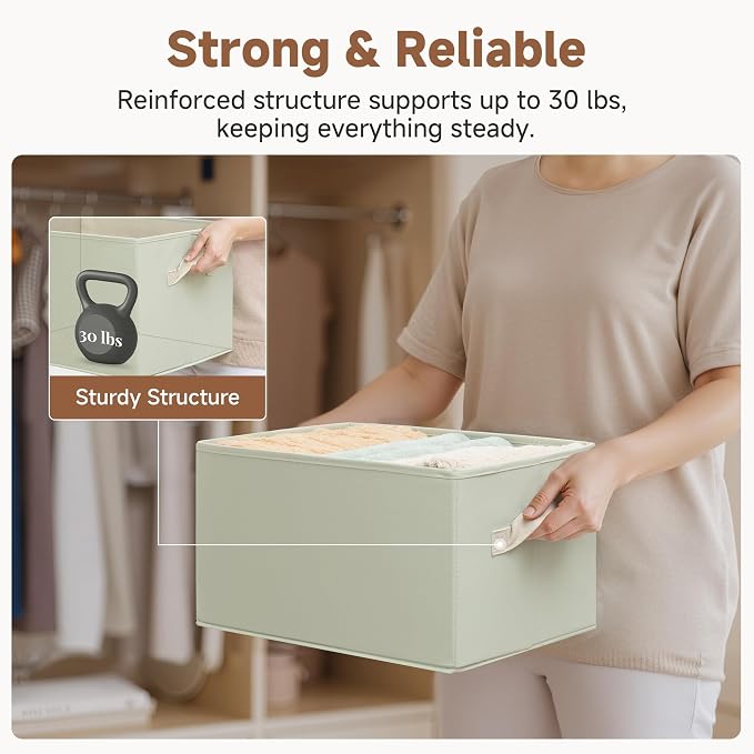 StorageWorks Storage Baskets for Shelves, Foldable Fabric Closet Storage Bins - Image 5