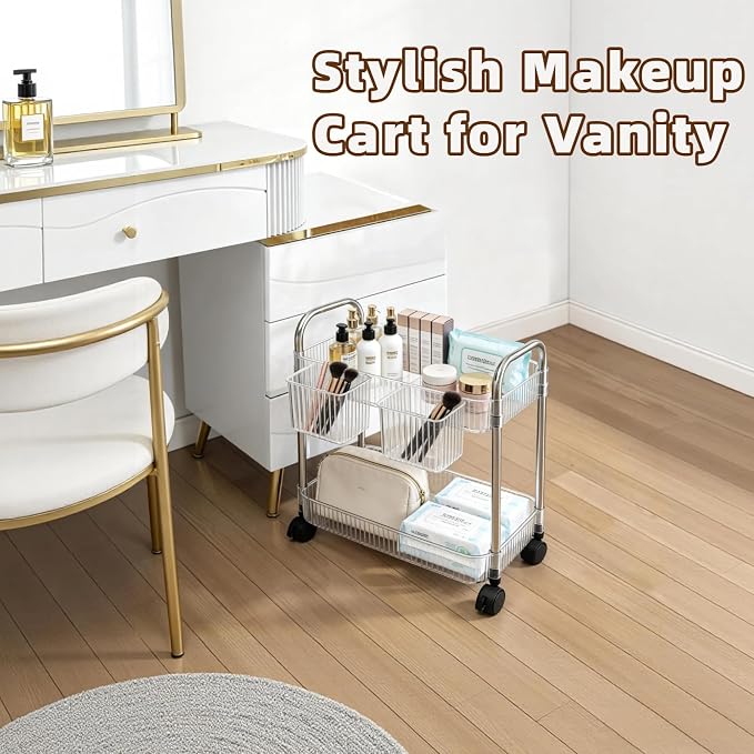 2 Tier Utility Rolling Cart - Image 2