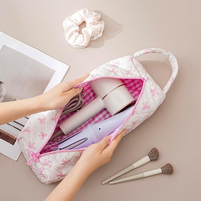 Quilted Hair Tools Travel Bag，Hair Styling Accessories Storage Case - Image 6