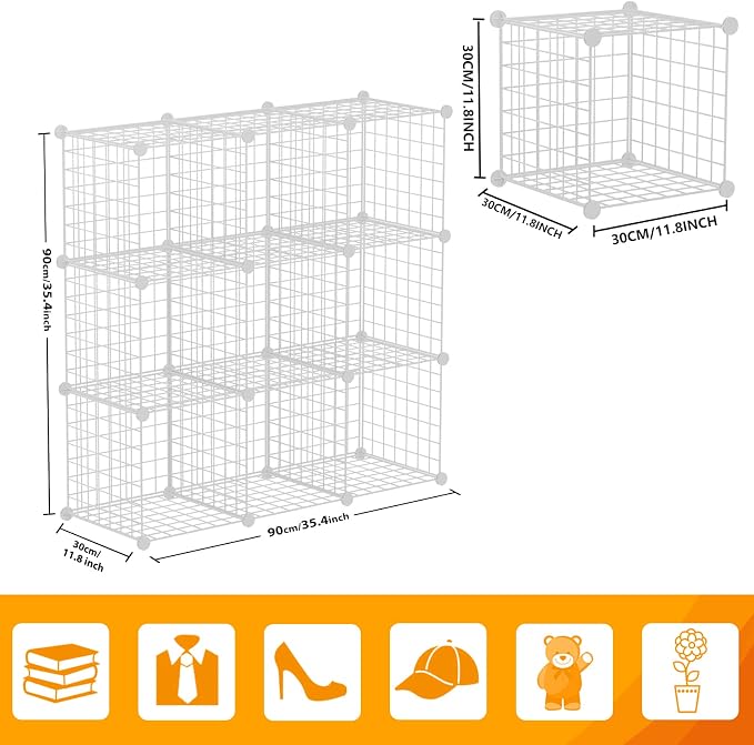 HUBSON Wire Cube Storage Organizer, Book/Toy/Craft/Potted Plants and petCloset - Image 3