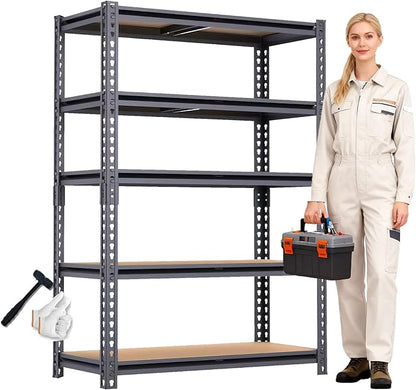 Garage Shelving, 2400 LBS Metal Storage Shelves, Adjustable Shelving Rack by Unknown