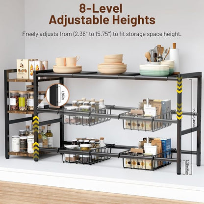 Housolution Expandable Under Sink Cabinet Organizer Rack and Storage Shelf | - Image 3