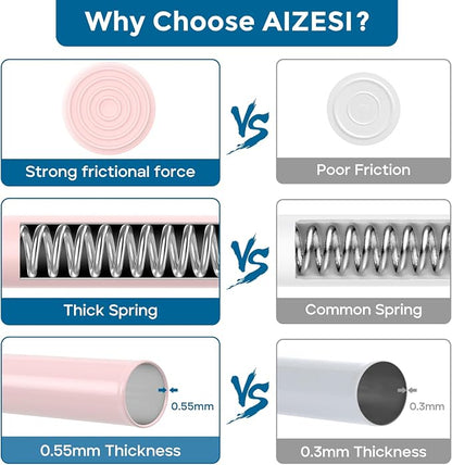 AIZESI Spring Tension Rods Adjustable Tension Curtain Rod Small Tension Rod No - Image 3