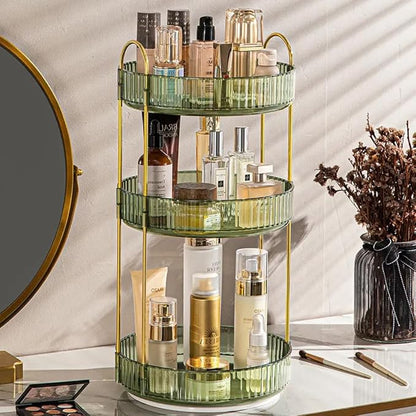 360° Rotating Makeup Organizer, 3 Tier Spinning Cosmetic Organizer - Image 3
