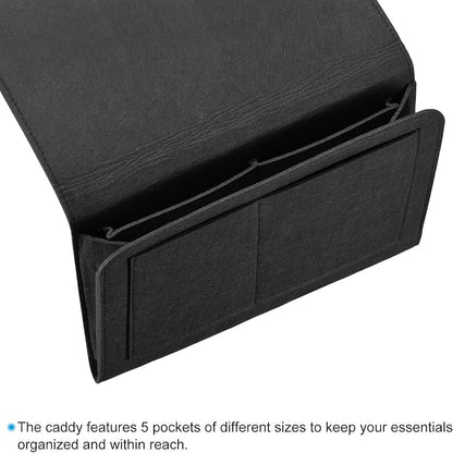 PATIKIL 13in Bedside Caddy, Bed Caddy Bedside Organizer Hanging Soft Felt 5 - Image 3