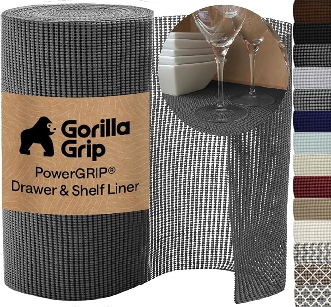 GORILLA GRIP powerGRIP Drawer Shelf and Cabinet Liner, Thick Strong Hold by Unknown