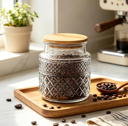 Prettidecor Glass Storage Jars, 38 FL OZ Airtight Canisters by Prettidecor