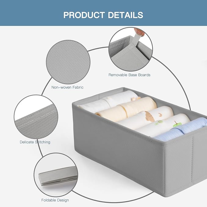 Criusia Drawer Organizer Clothes, 21 Pack Dresser Organizer - Image 4