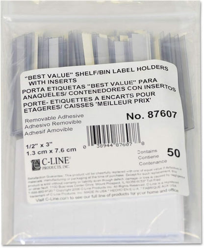 C-Line Self-Adhesive Label Holders, Top Load, 0.5 x 3 - Image 2