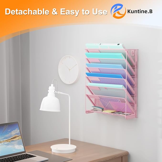 Kuntine.B Wall File Organizer Hanging Magazine Holder - Image 6