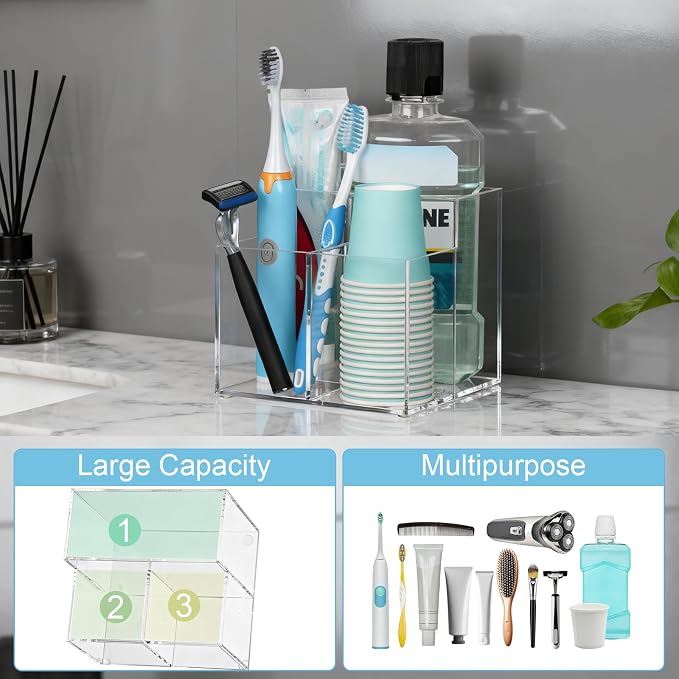 Toothbrush Holder, Large Capacity Electric Toothbrush and Toothpaste Holder - Image 4