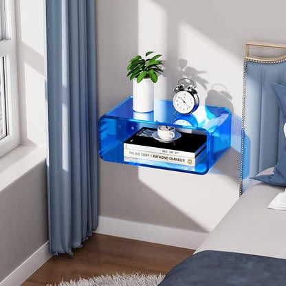 Acrylic Floating Nightstand, Bedside Table, Nightstand Shelf Wall Mounted - Image 9