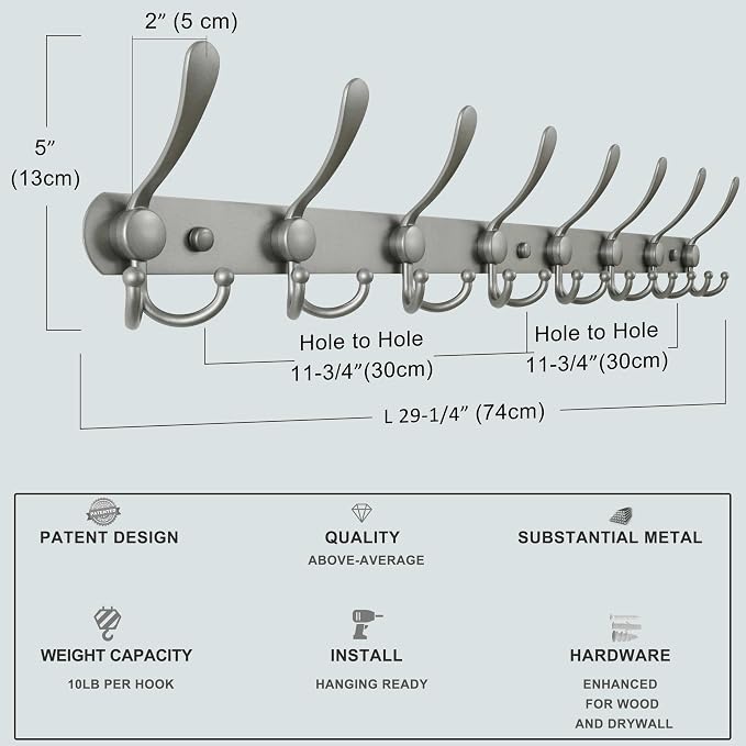 Dseap Coat Rack Wall Mount - Image 6