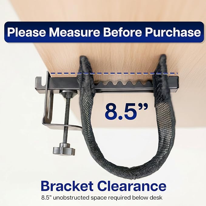VIVO No Drill Clamp-on 24 inch Mesh Net Under Desk Cable Management Wire - Image 4
