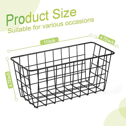 ZUSHALLMY 4 Pack Hanging Kitchen Baskets, Adhesive Wire Wall Storage Basket - Image 2