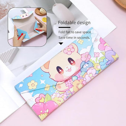Foldable Glasses Case, Magnetic PU Leahter Sunglasses Case, Cute Hard Shell - Image 3